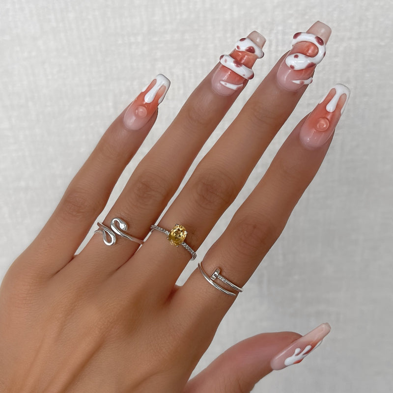 Angelic Serpent Luxury Handmade Press-On Nail Set