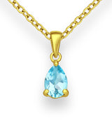 Teardrop Crystal Sky Blue Topaz Necklace
