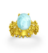 Empress Of The Sea Larimar Crystal Ring