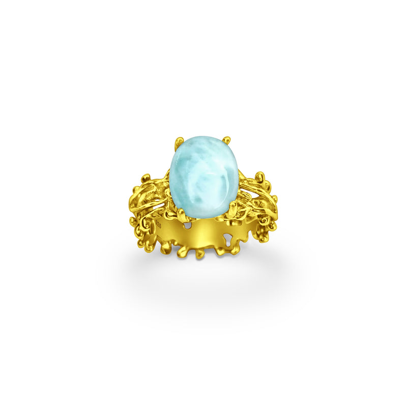 Empress Of The Sea Larimar Crystal Ring