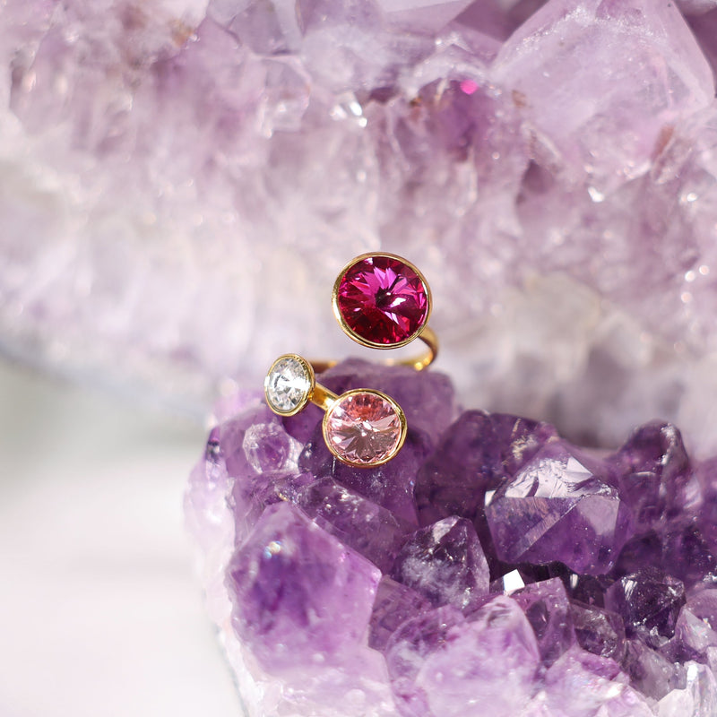Divine Feminine High Vibe Sparkle Adjustable Austrian Crystal Ring