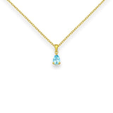 Teardrop Crystal Sky Blue Topaz Necklace
