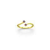 Adjustable Double Simplicity Amethyst Crystal Ring - Beau Life