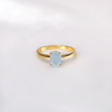 Oceanic Goddess Aquamarine Crystal Ring
