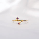 Adjustable Double Simplicity Amethyst Crystal Ring - Beau Life